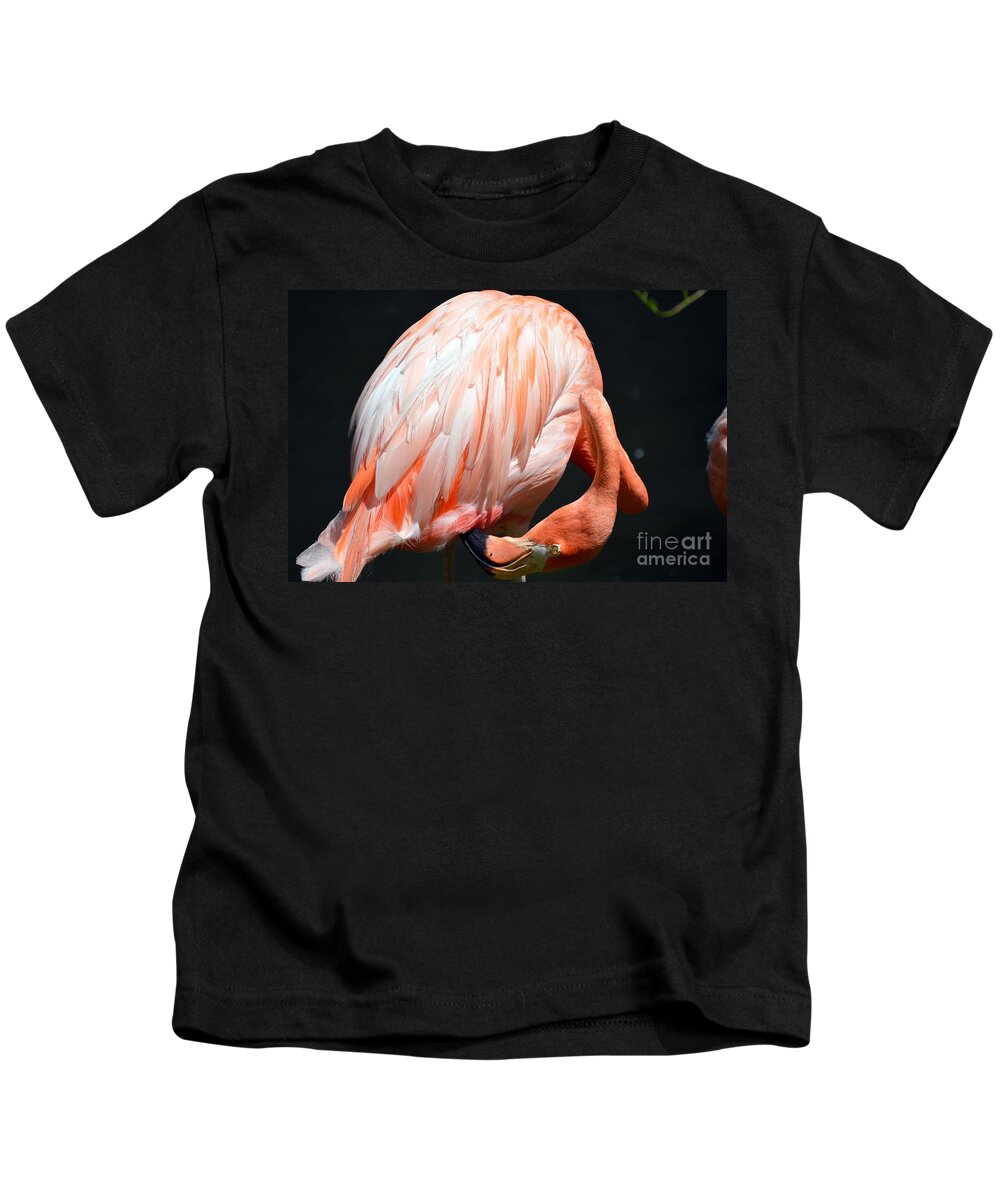 Flamingo Kids T-Shirt featuring the photograph Pain in the Neck by Lynellen Nielsen