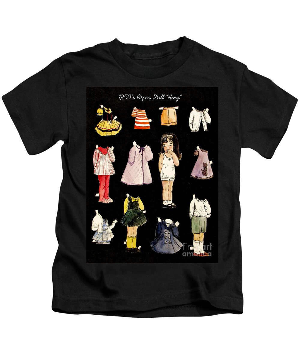 Paper Doll Kids T-Shirt featuring the painting Paper Doll Amy by Marilyn Smith