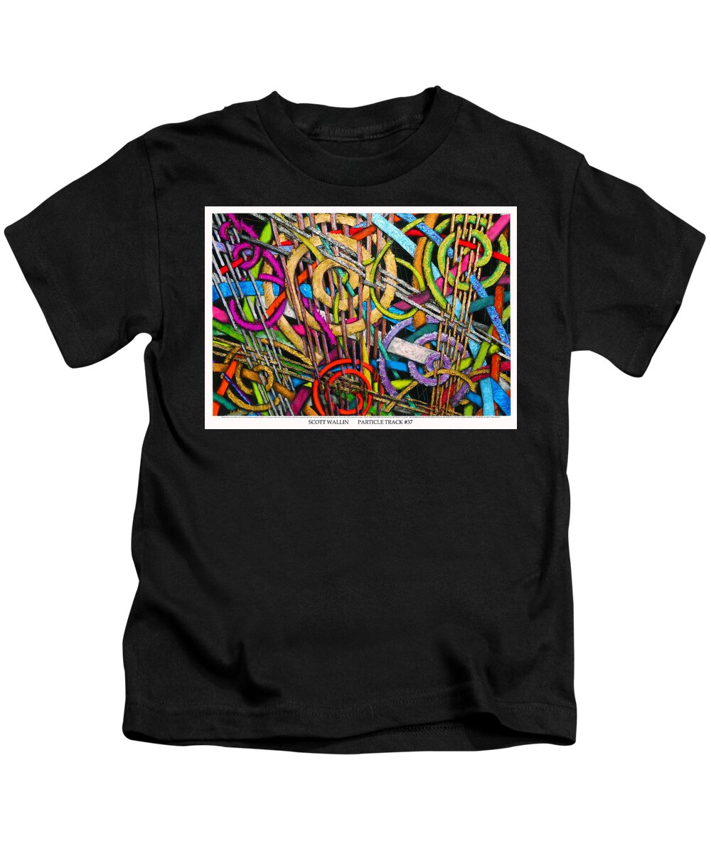Abstract Kids T-Shirt featuring the painting Particle Track Thirty-Seven by Scott Wallin