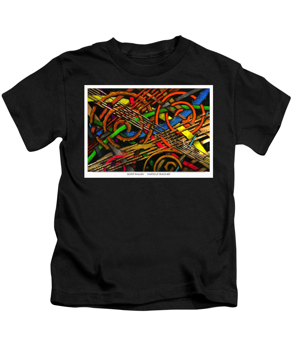 Brilliant Color Abstraction Kids T-Shirt featuring the painting Particle Track Twenty-nine by Scott Wallin