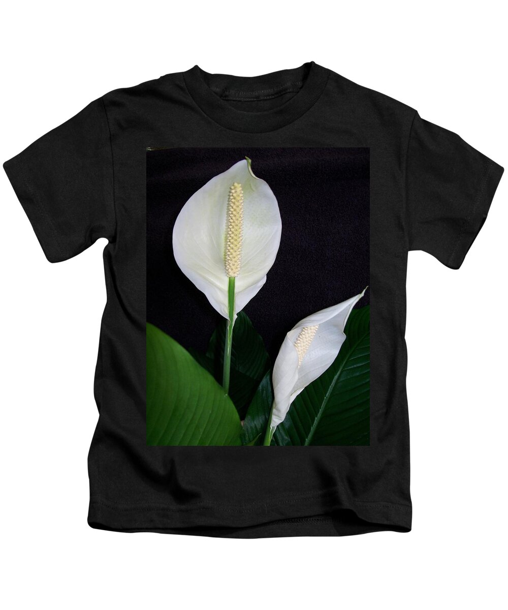 Lily Kids T-Shirt featuring the photograph Peace Lilies by Sharon Duguay