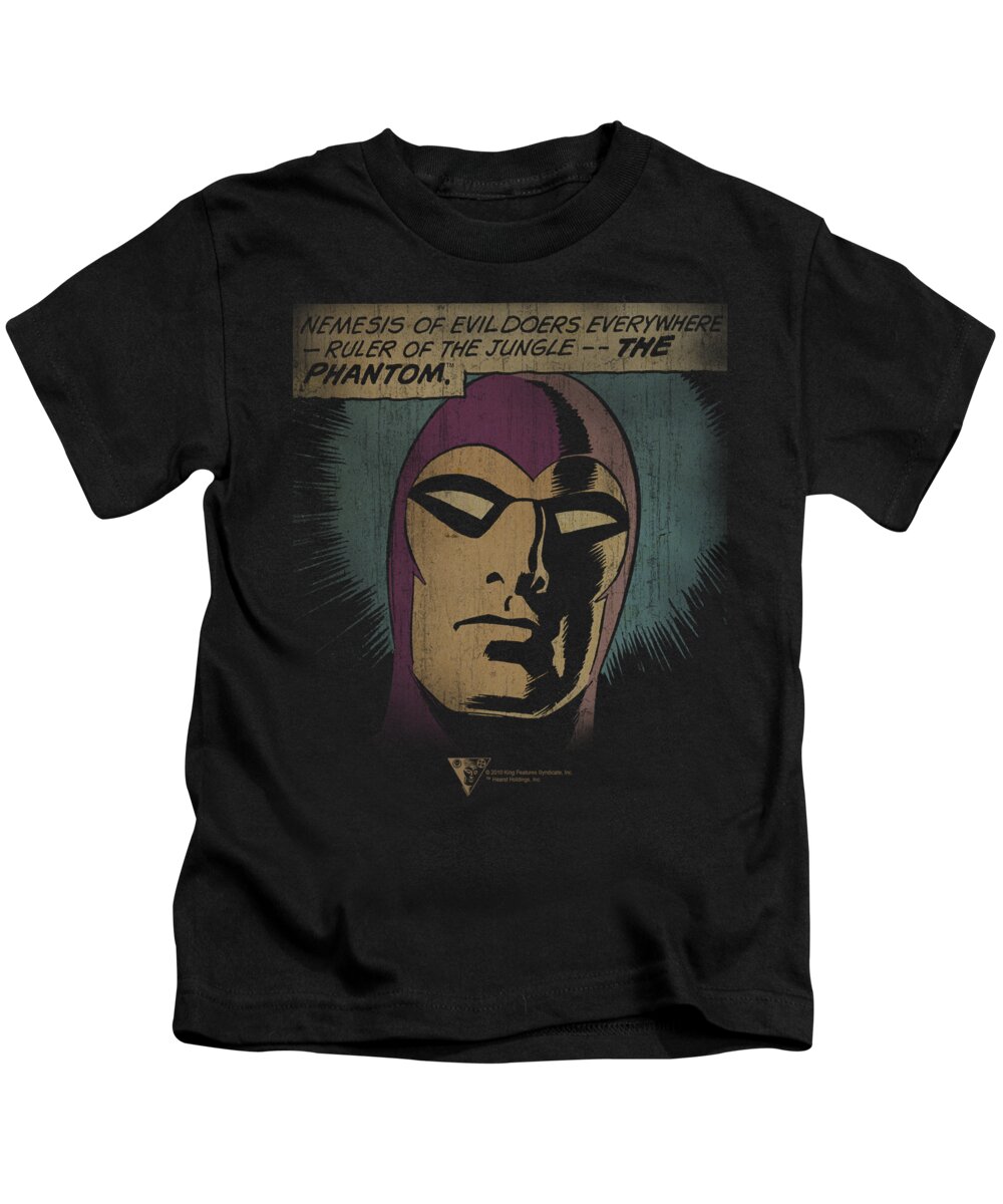  Kids T-Shirt featuring the digital art Phantom - Evildoers Beware by Brand A