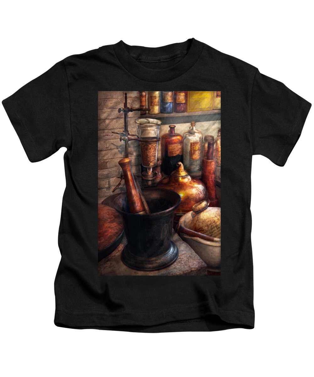 Doctor Kids T-Shirt featuring the photograph Pharmacy - Pestle - Pharmacology by Mike Savad