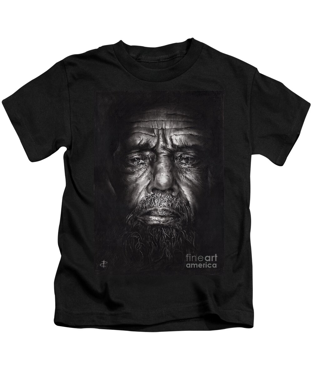 Figurative Kids T-Shirt featuring the drawing Philip by Paul Davenport