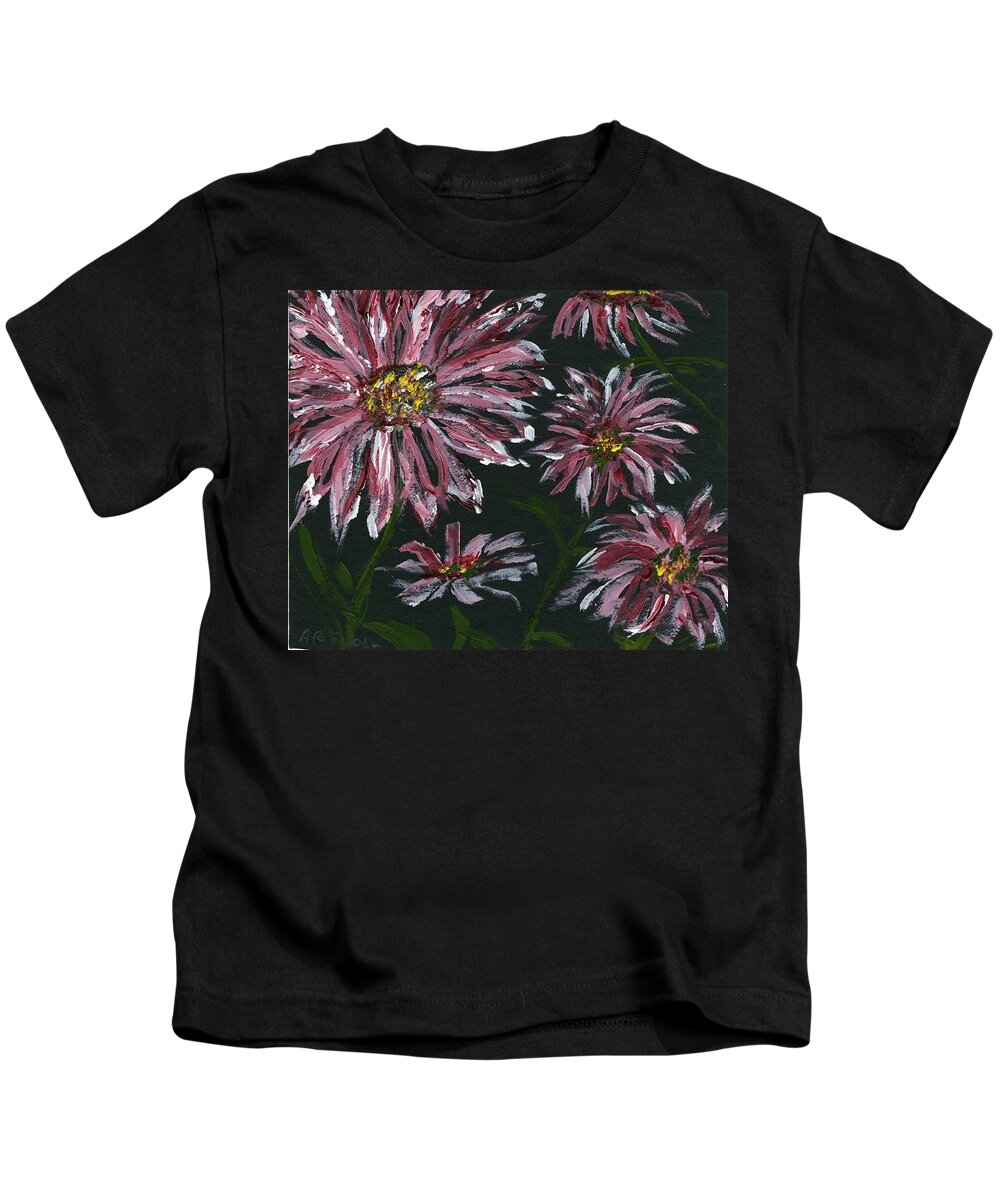 Flowers Kids T-Shirt featuring the painting Pink by Alice Faber