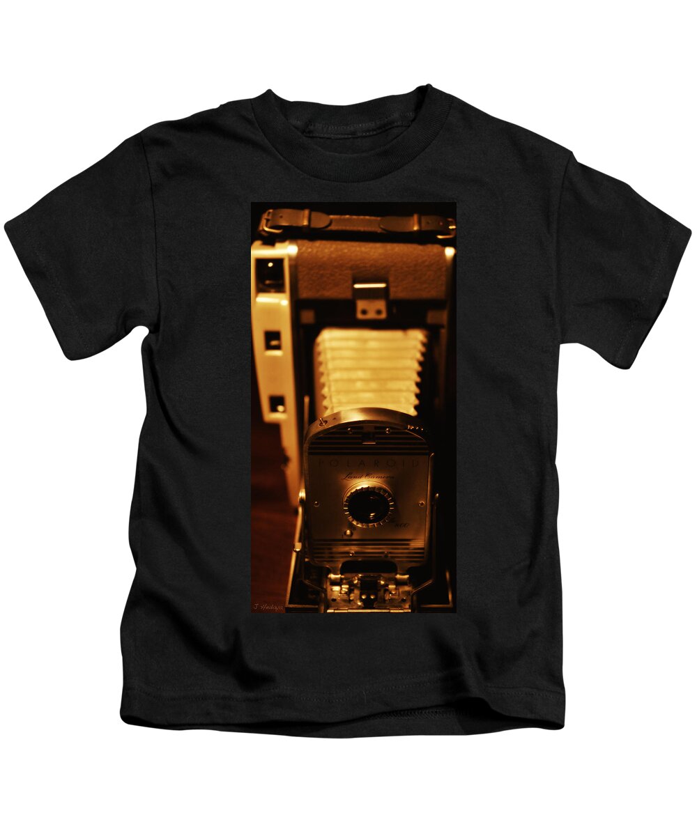 Cameras Kids T-Shirt featuring the photograph Polaroid Vintage Land Camera by Joseph Hedaya