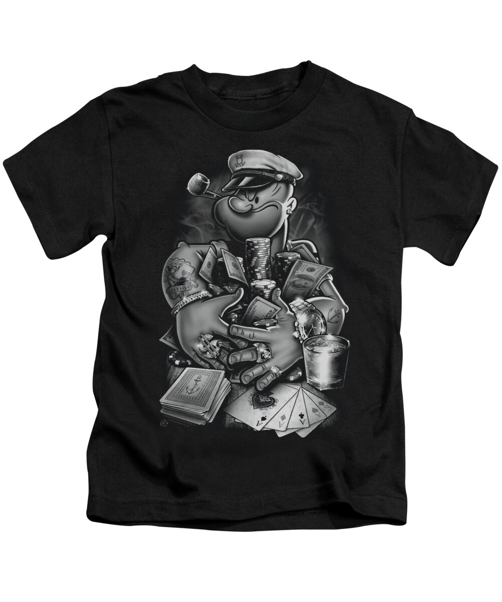 Popeye Kids T-Shirt featuring the digital art Popeye - Mine All Mine by Brand A