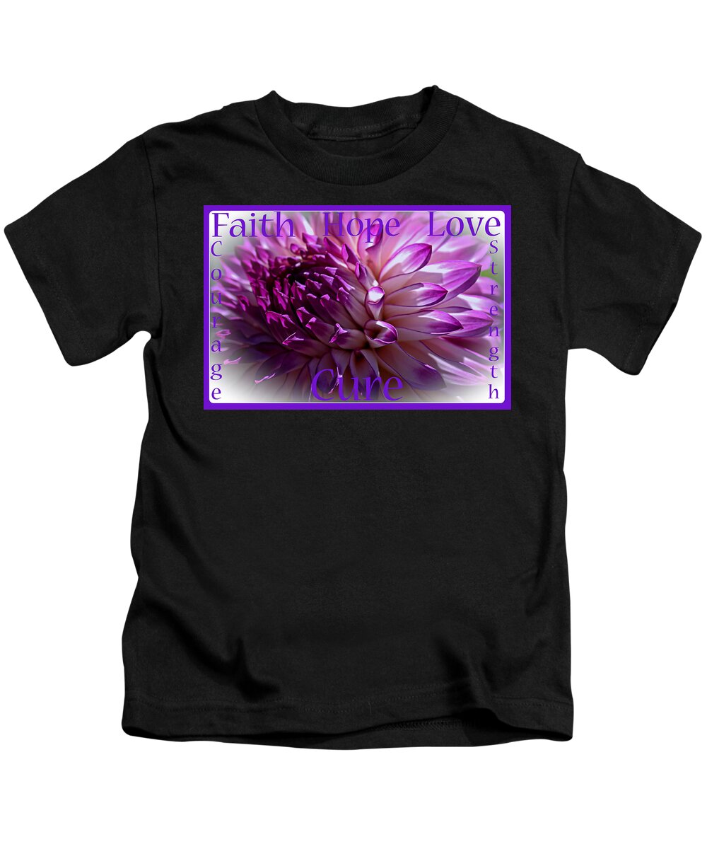Alzheimer's Disease Kids T-Shirt featuring the photograph Purple Awareness Support by Tikvah's Hope