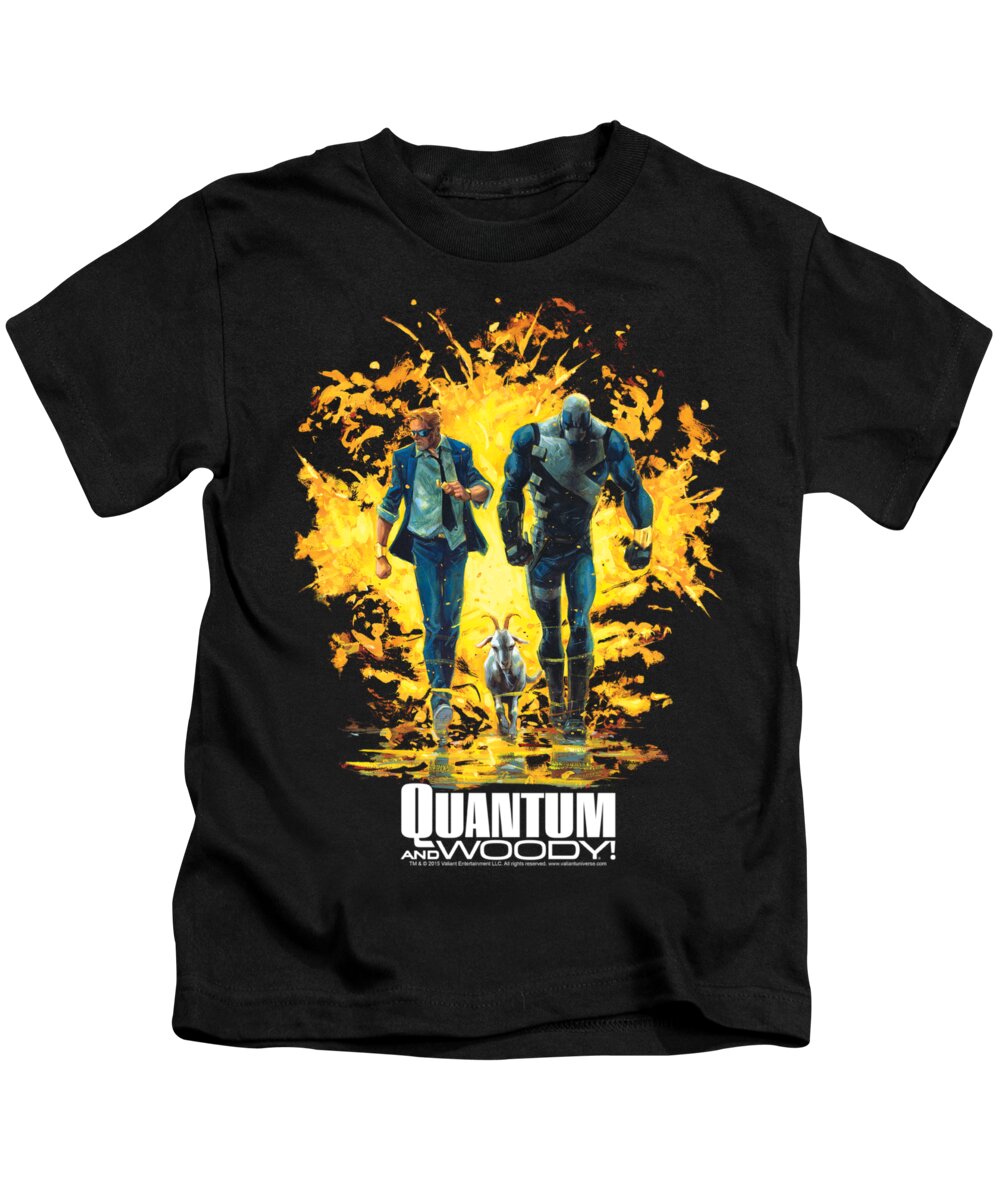  Kids T-Shirt featuring the digital art Quantum And Woody - Explosion by Brand A