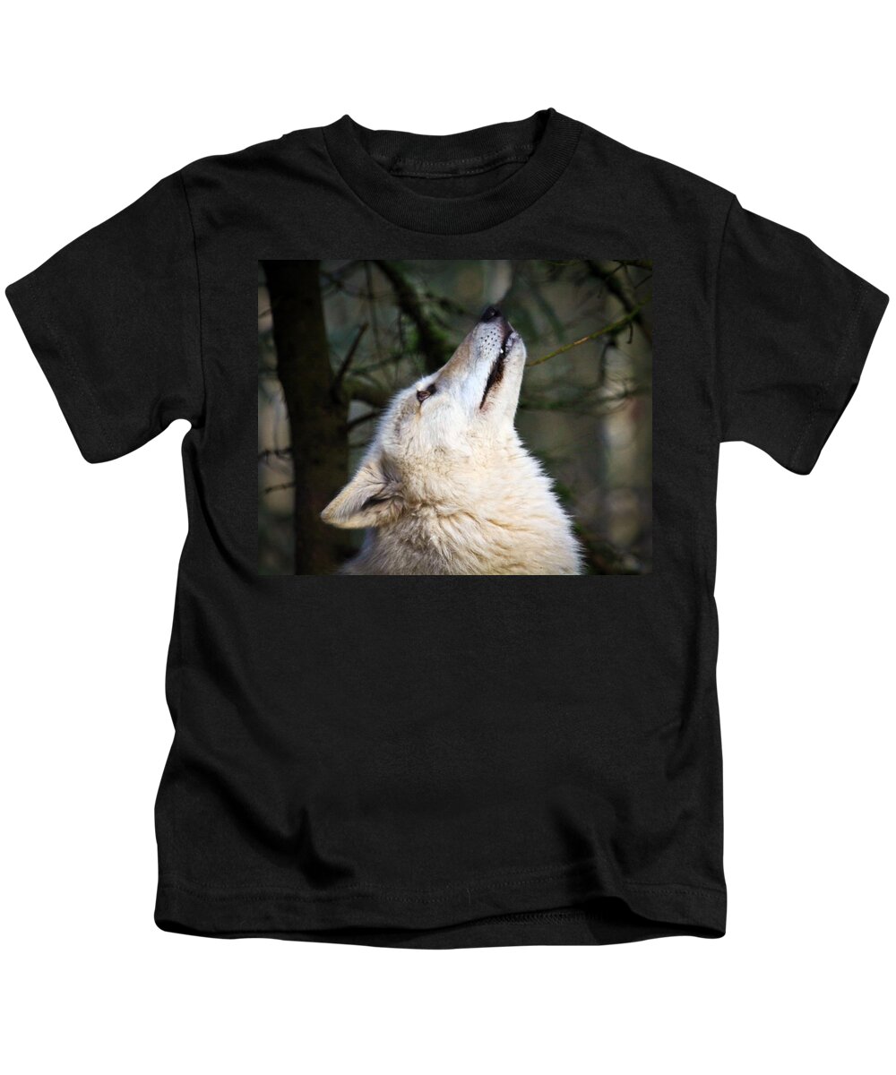 Coyote Kids T-Shirt featuring the photograph Ready to Howl by Steve McKinzie