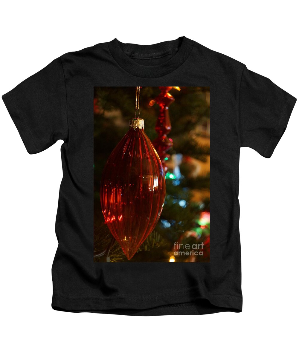 Glass Kids T-Shirt featuring the photograph Red Glass Ornament by Kerri Mortenson