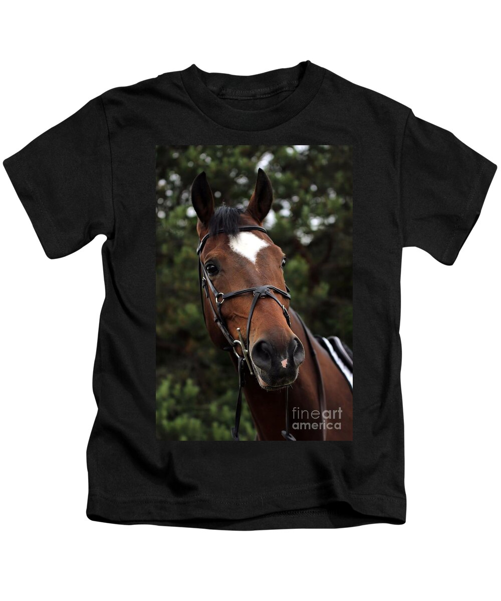 Horse Kids T-Shirt featuring the photograph Regal Horse by Janice Byer
