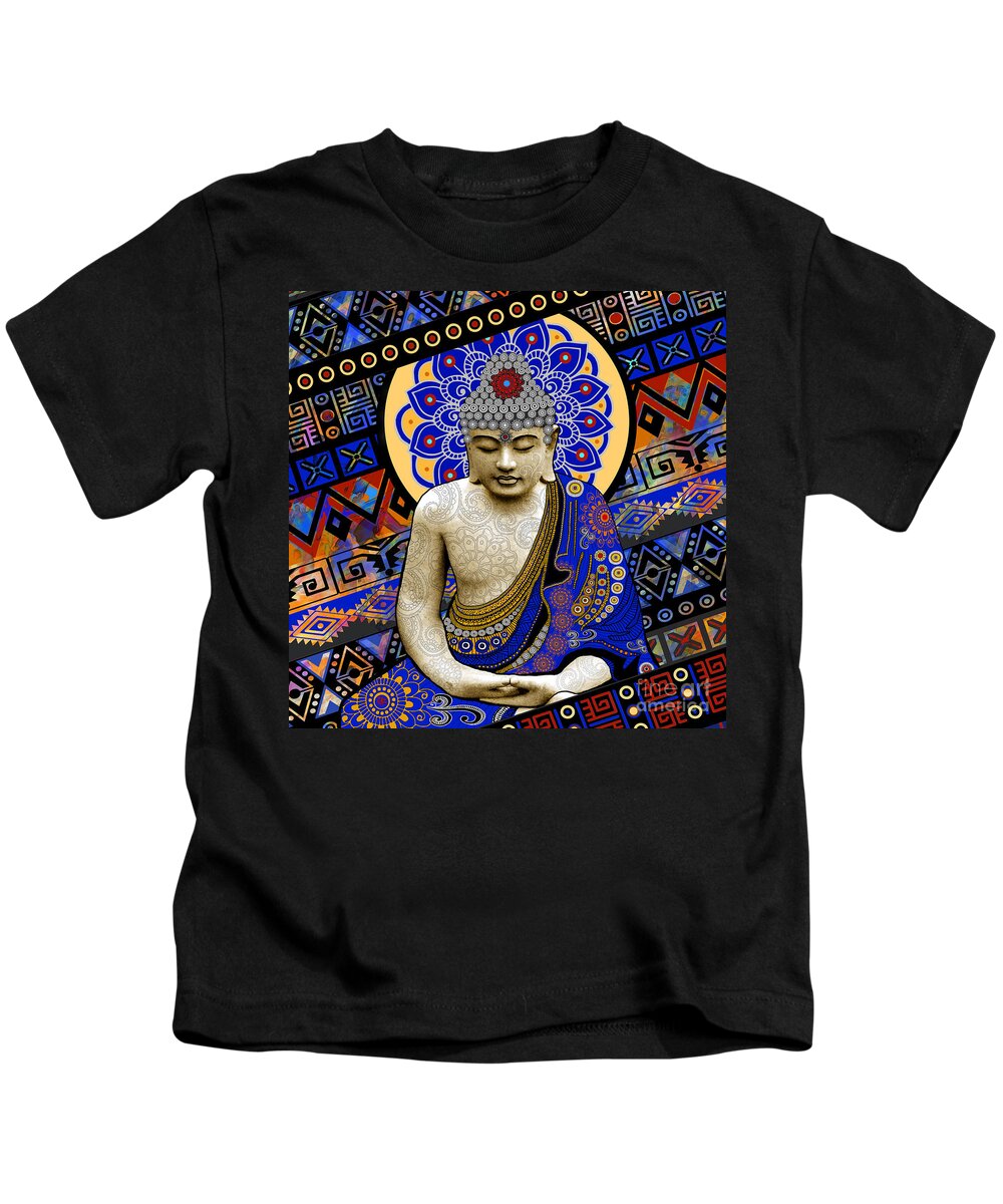 Buddha Kids T-Shirt featuring the painting Rhythm of My Mind by Christopher Beikmann