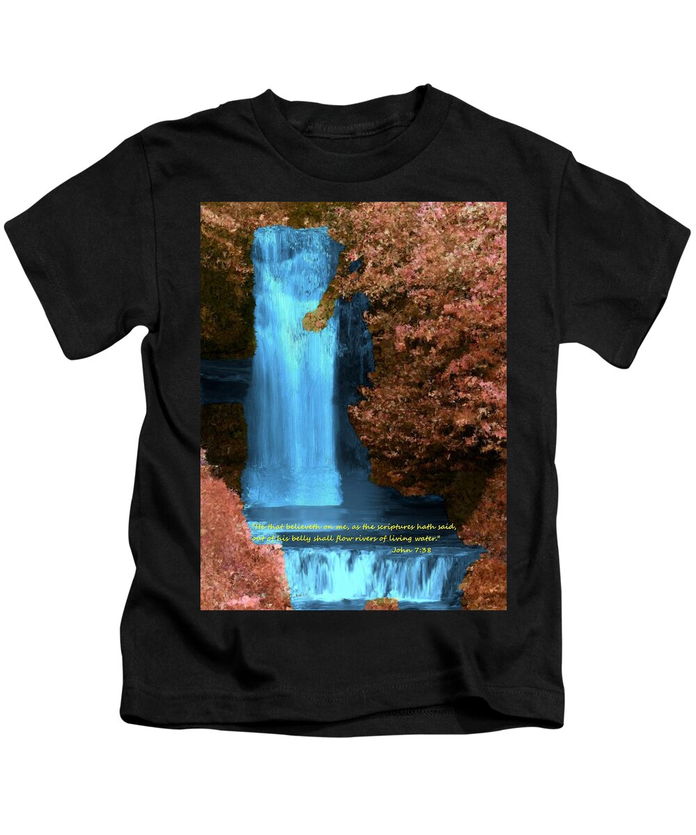 Inspirational Kids T-Shirt featuring the painting Rivers of Living Water by Bruce Nutting