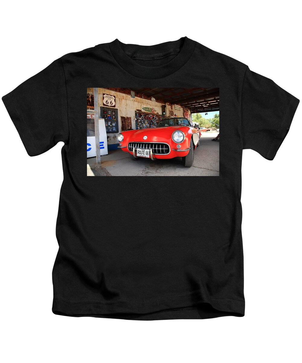 66 Kids T-Shirt featuring the photograph Route 66 Corvette 2012 by Frank Romeo