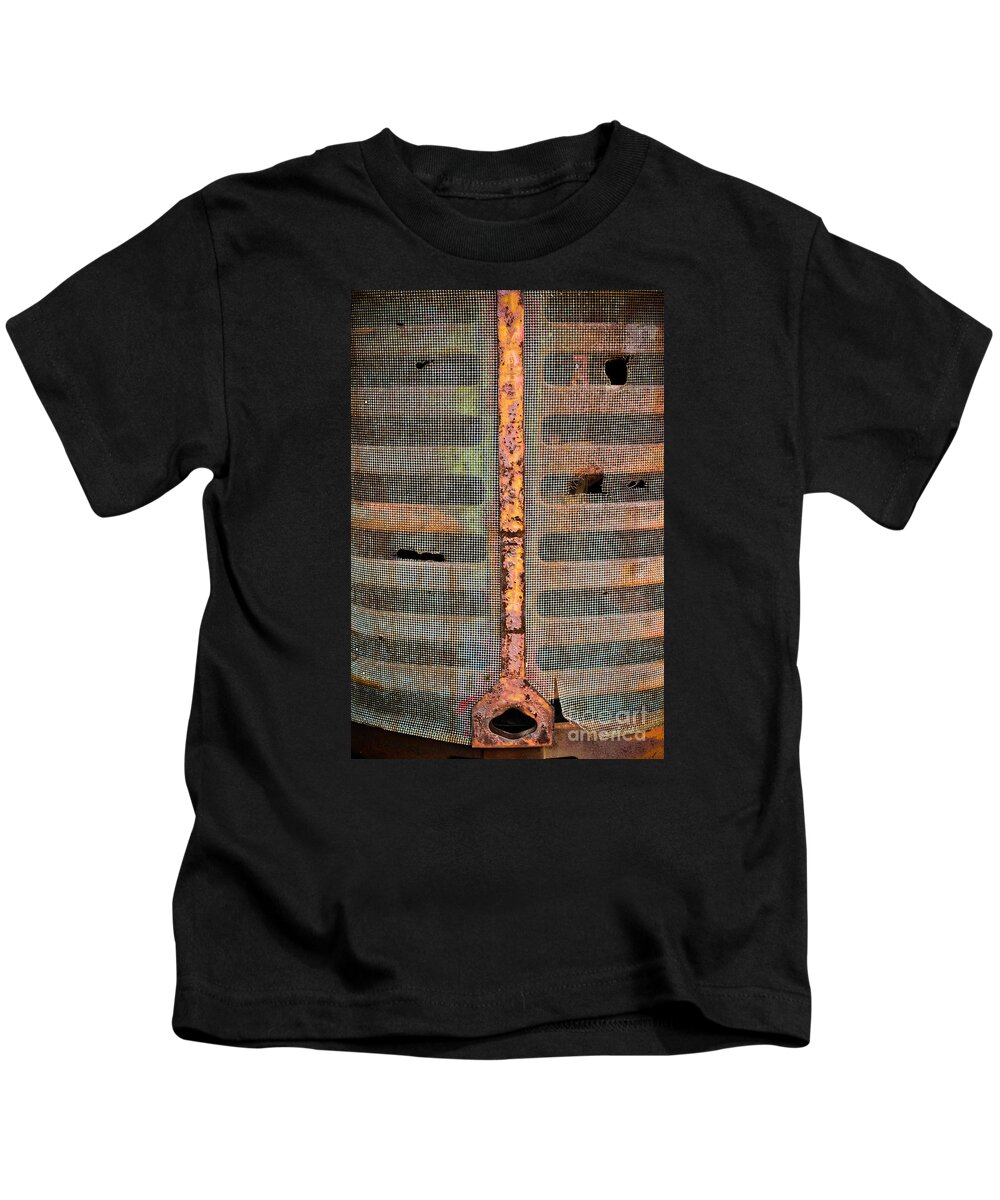 Tractor Kids T-Shirt featuring the photograph Rusted Grill - Abstract by Colleen Kammerer