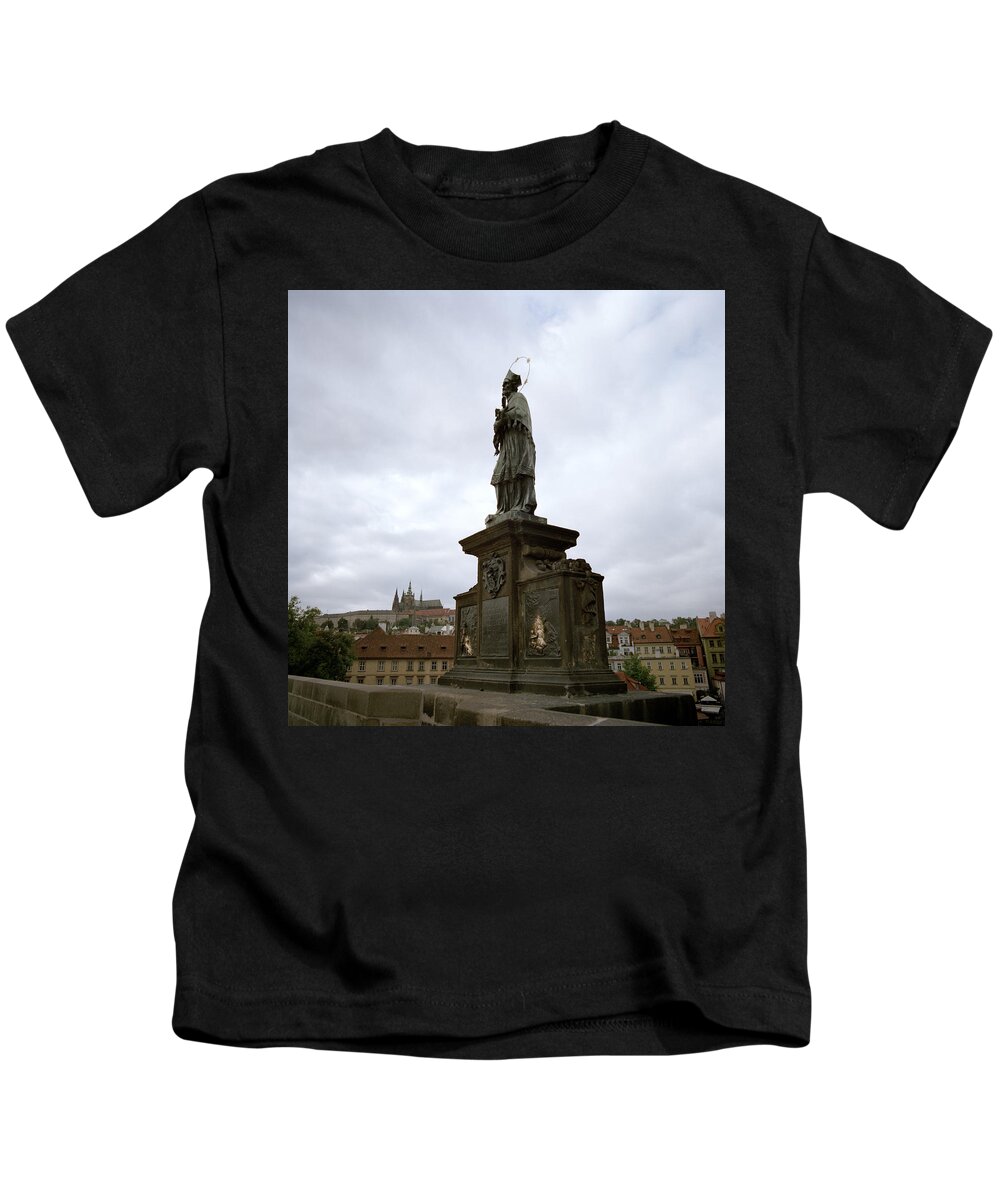 Prague Kids T-Shirt featuring the photograph Saint John Of Nepomuk Prague by Shaun Higson