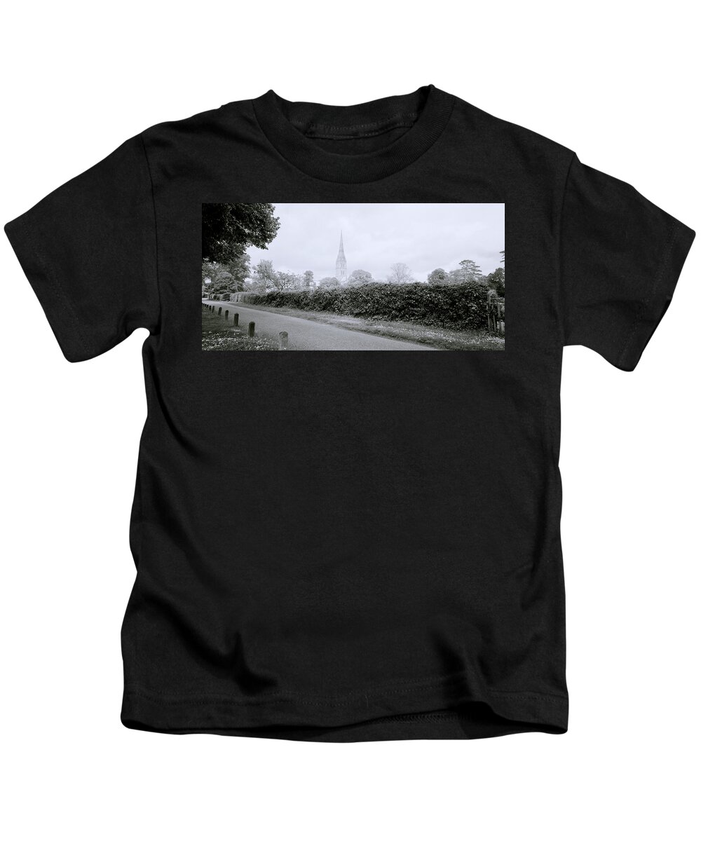 Inspiration Kids T-Shirt featuring the photograph Salisbury Cathedral by Shaun Higson