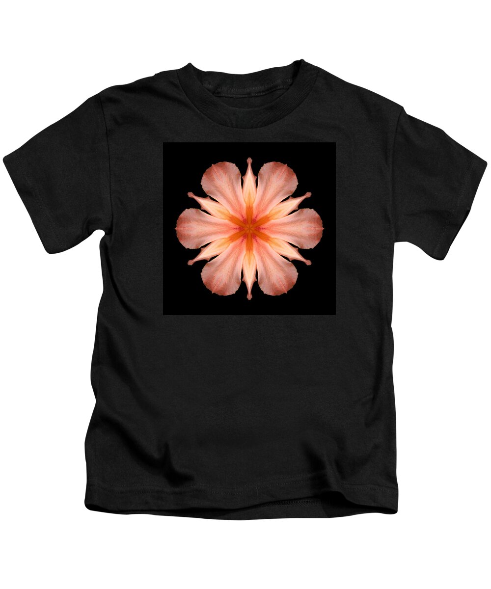Flower Kids T-Shirt featuring the photograph Salmon Daylily I Flower Mandala by David J Bookbinder