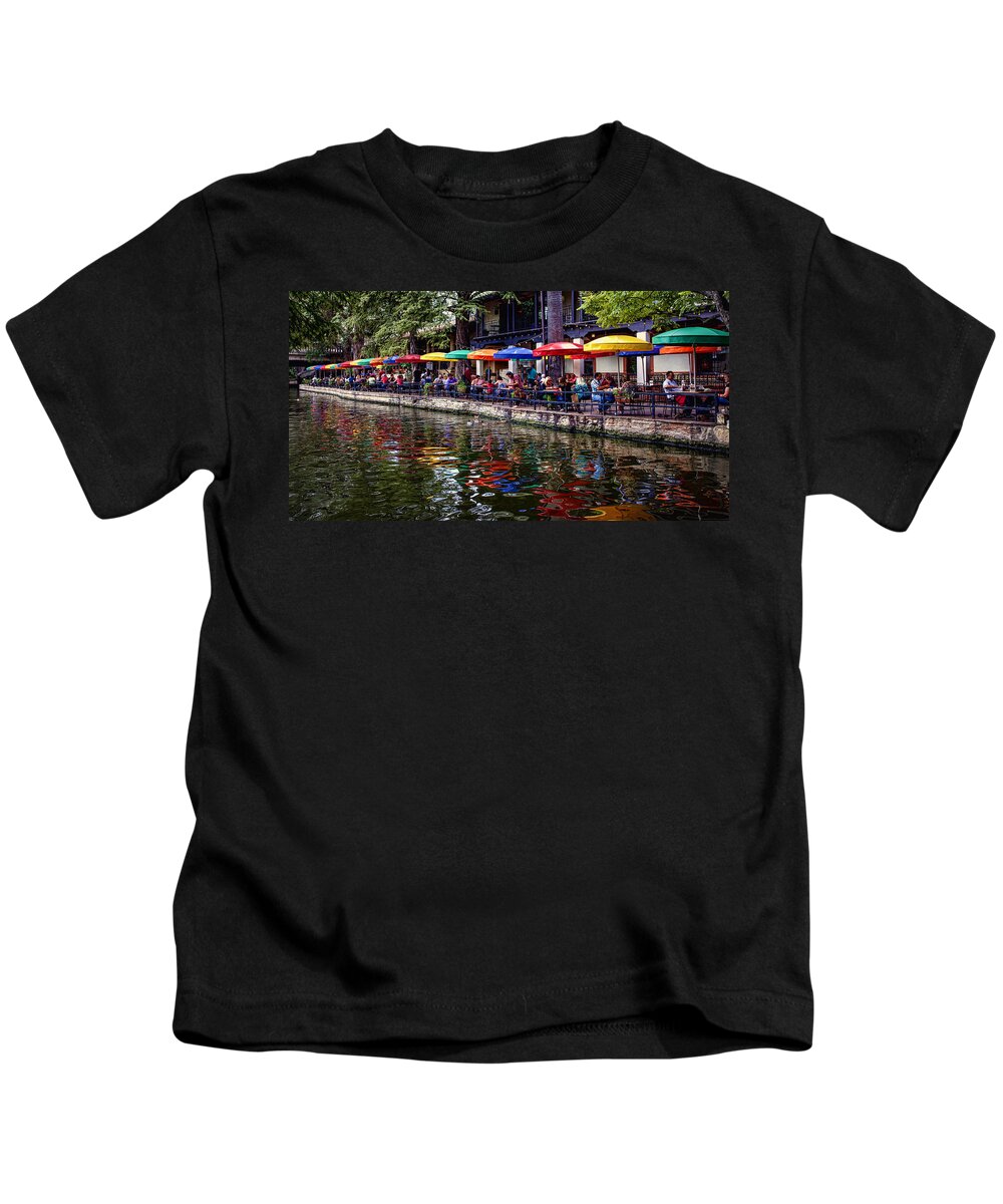 Riverwalk Kids T-Shirt featuring the photograph San Antonio Riverwalk III by Diana Powell