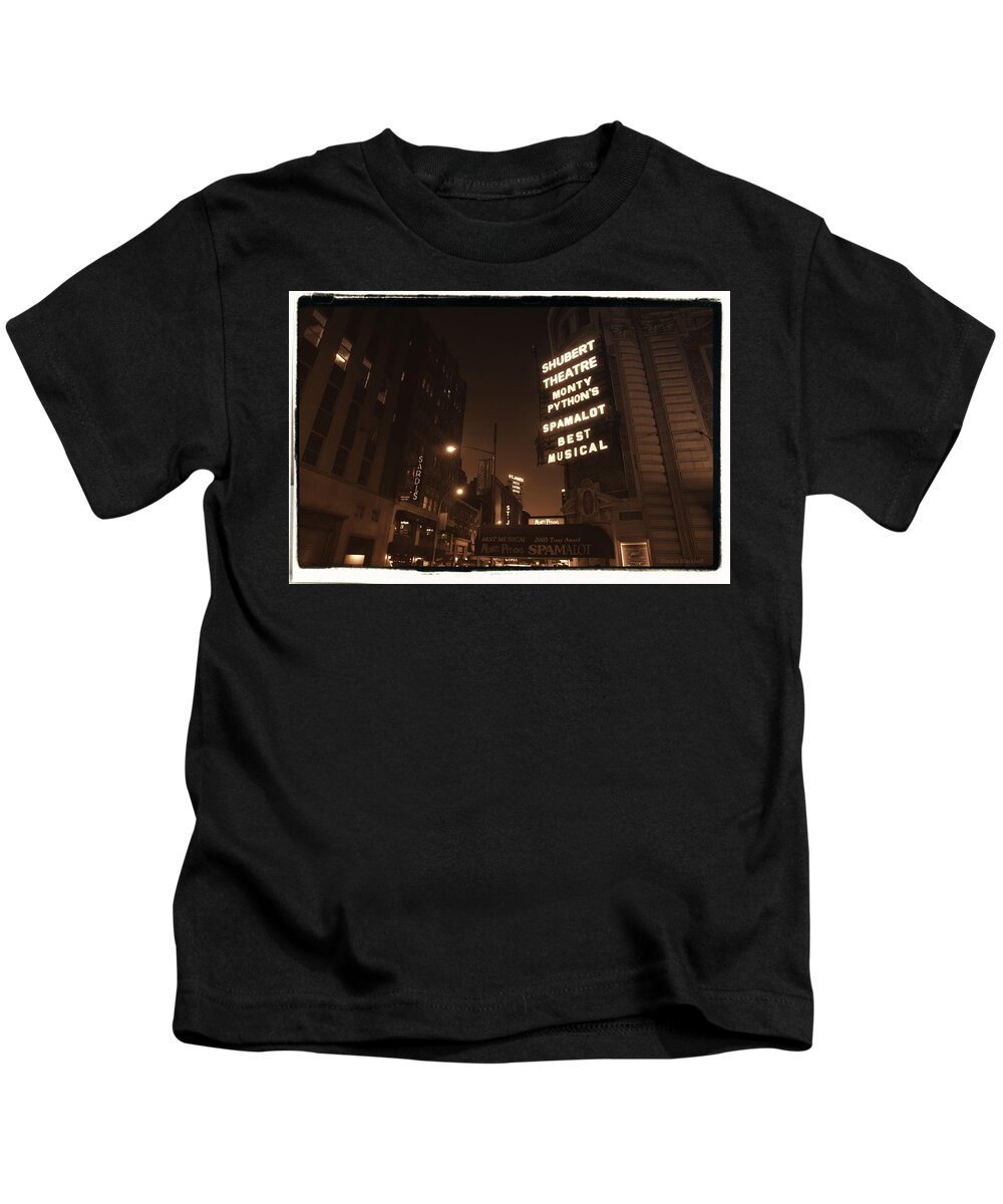 New York Kids T-Shirt featuring the photograph Sardi's by Donna Blackhall
