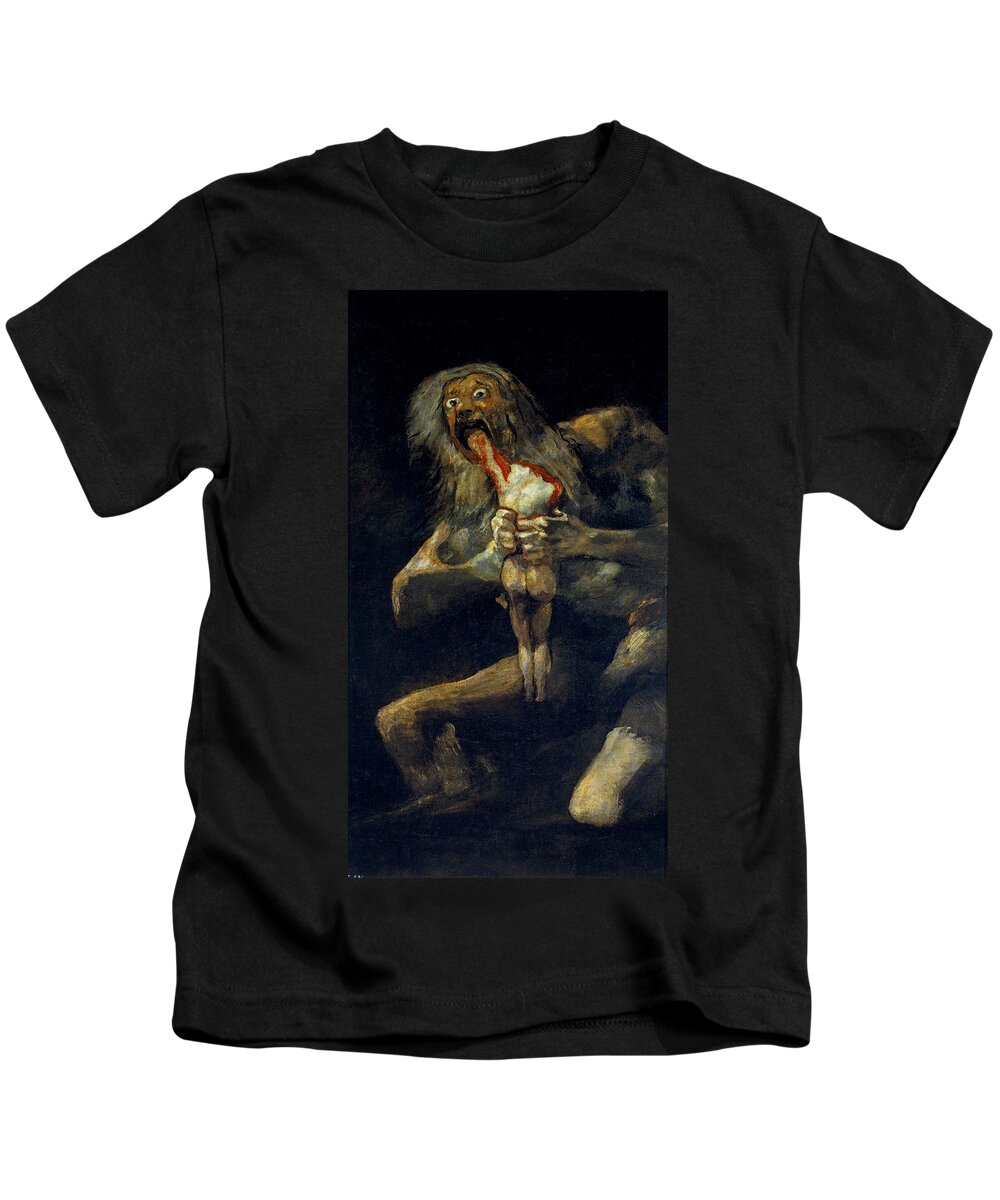 Saturn Devouring His Son Kids T-Shirt featuring the painting Saturn Devouring His Son by Francisco Goya