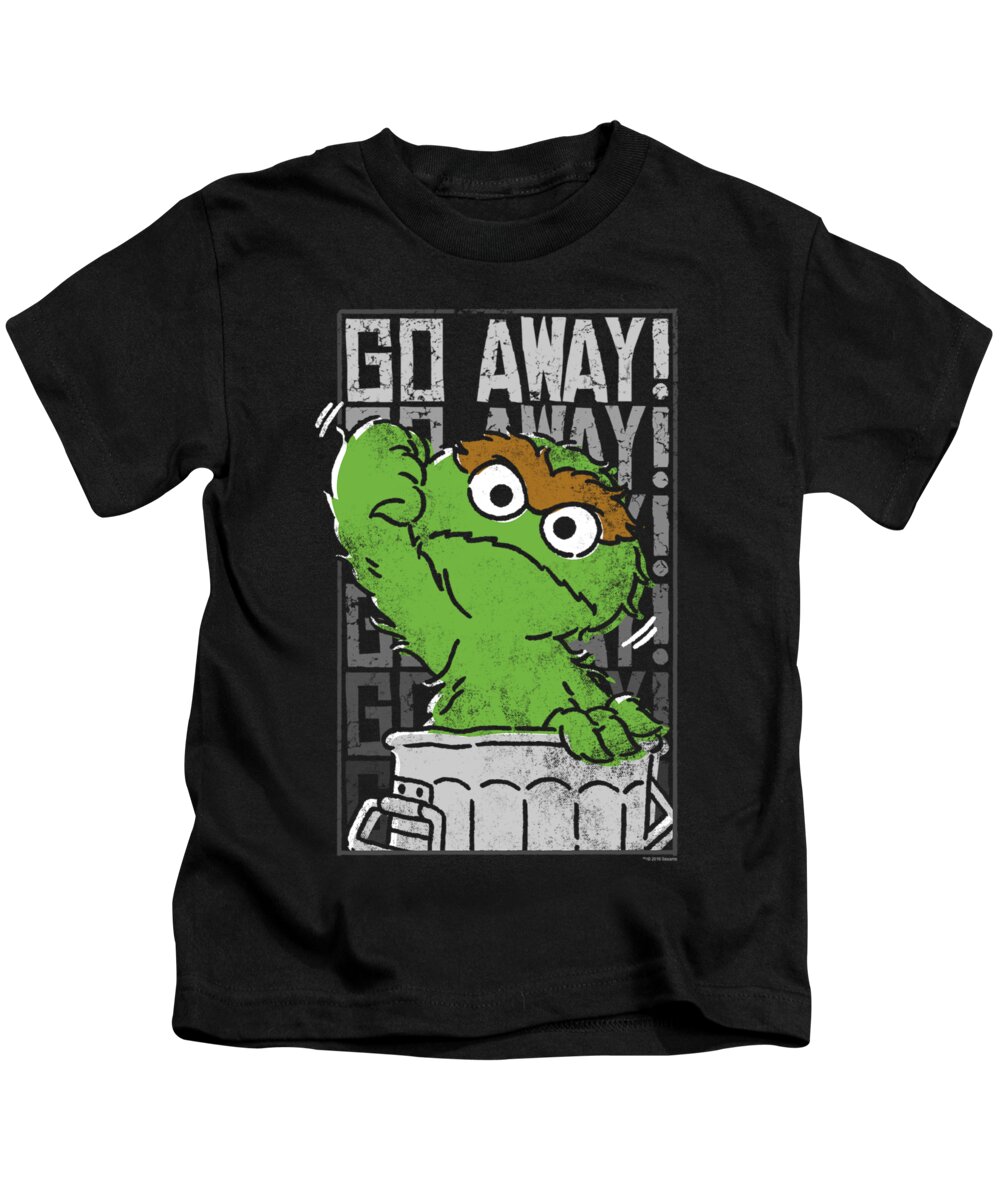  Kids T-Shirt featuring the digital art Sesame Street - Go Away by Brand A
