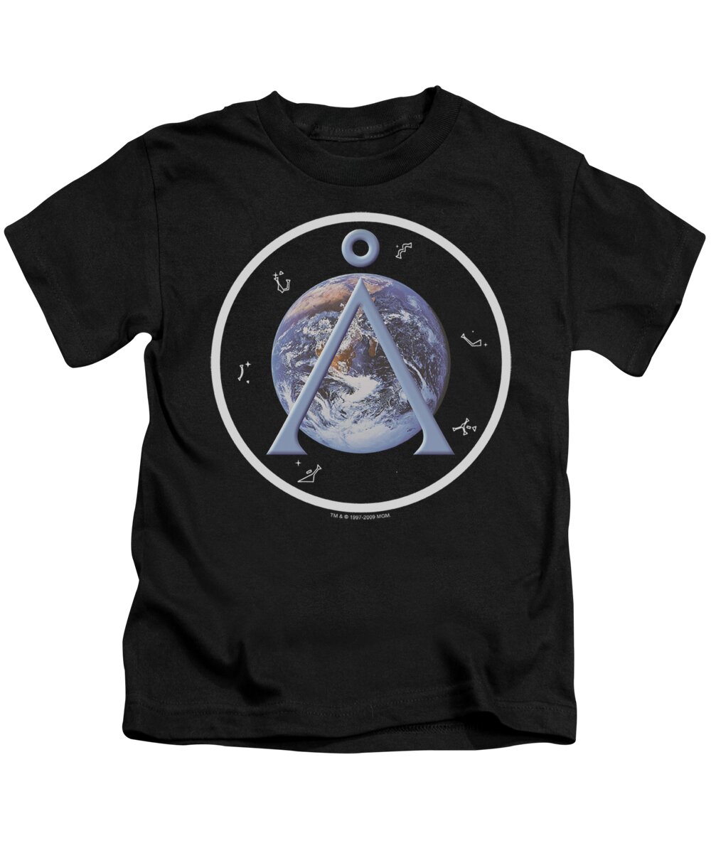 Kids T-Shirt featuring the digital art Sg1 - Earth Emblem by Brand A