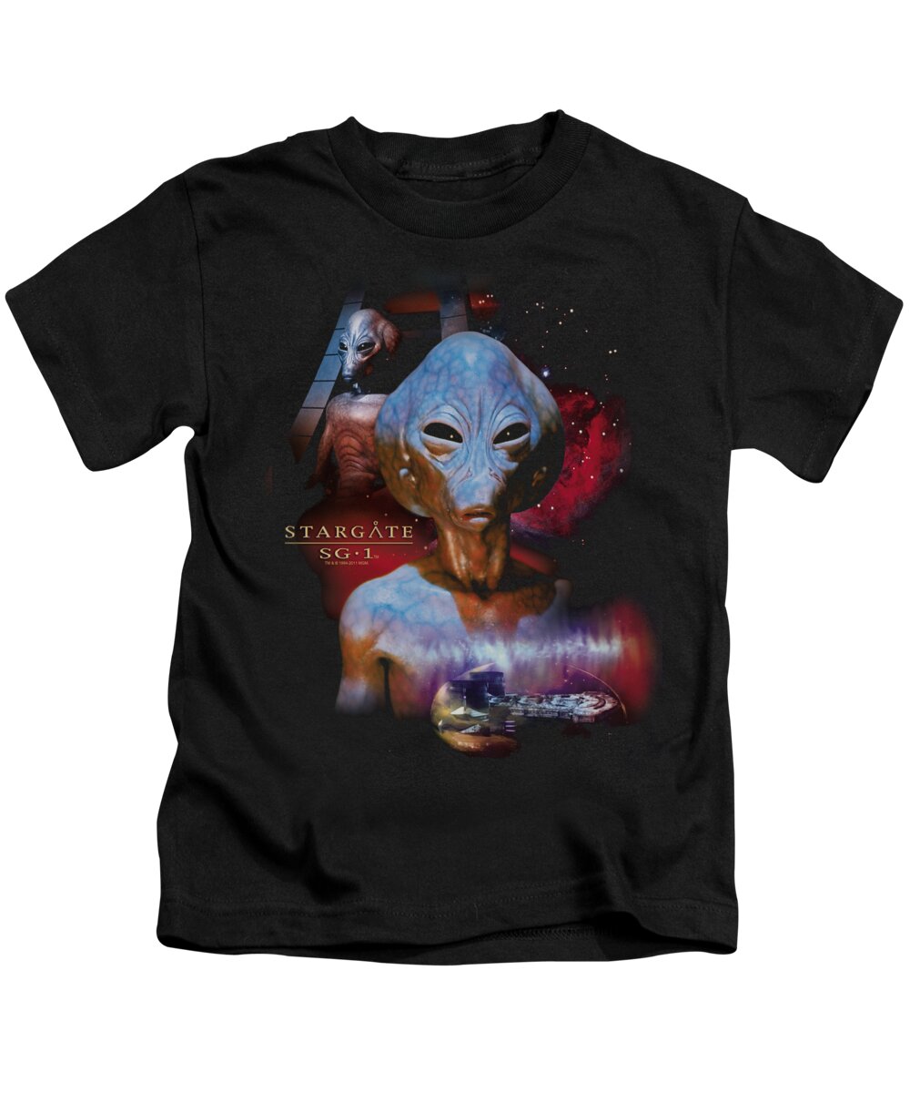  Kids T-Shirt featuring the digital art Sg1 - The Asgard by Brand A