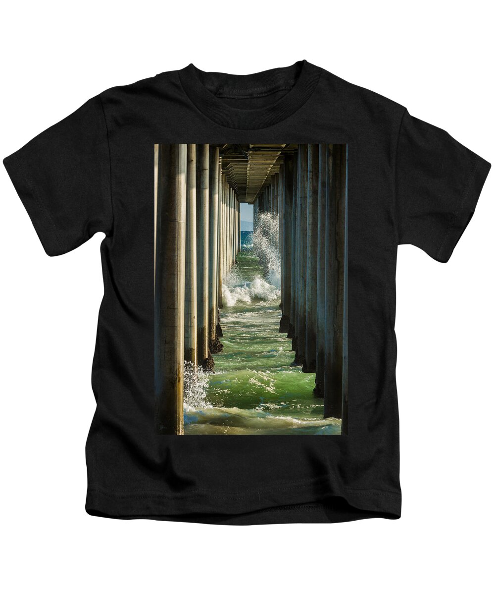 Pier Kids T-Shirt featuring the photograph Sign Wave by Scott Campbell