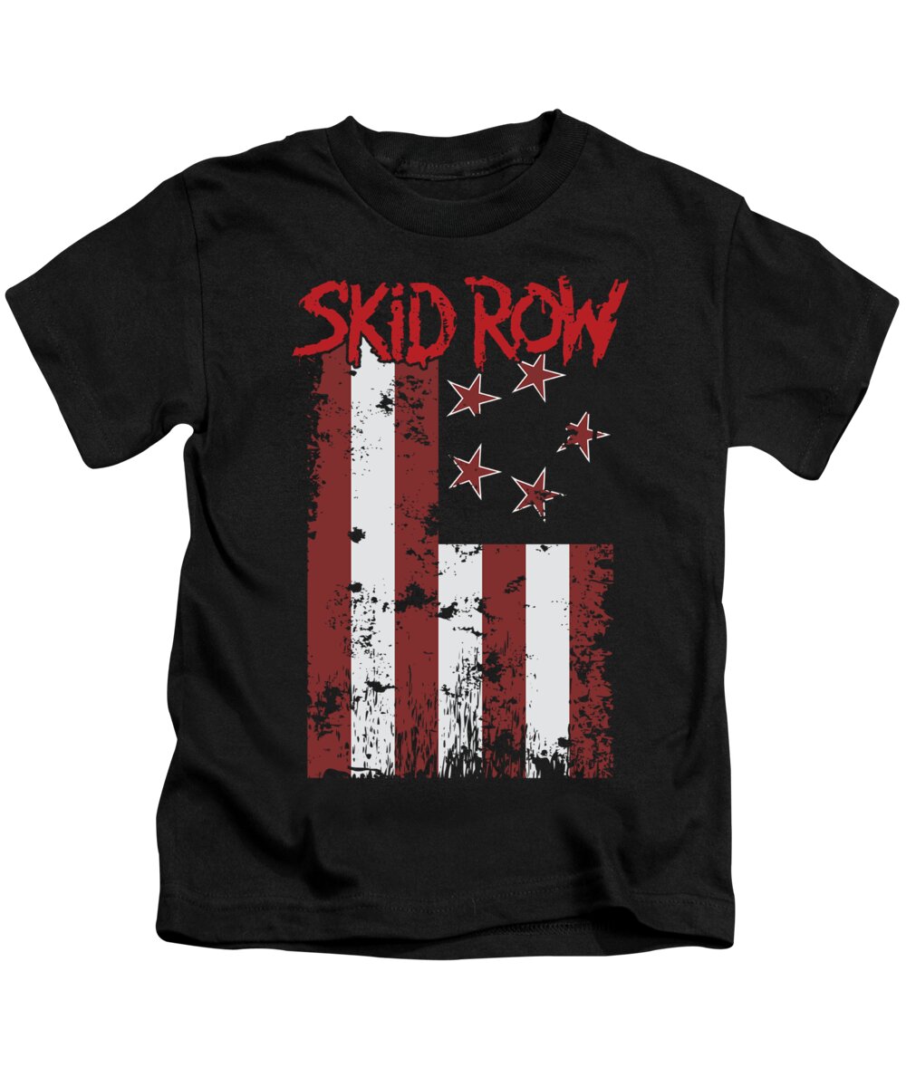 Music Kids T-Shirt featuring the digital art Skid Row - Flagged by Brand A
