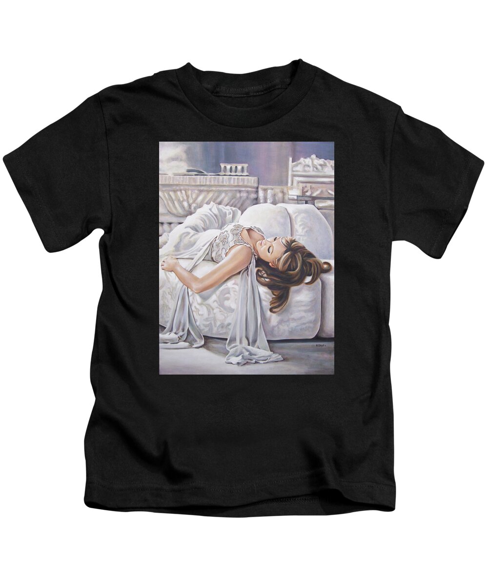 Sleeping Beauty Kids T-Shirt featuring the painting Sleeping Beauty by Andy Lloyd