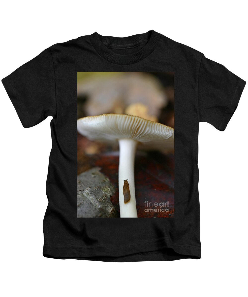 Mushroom Kids T-Shirt featuring the photograph Slugs and Mushrooms by David Rucker