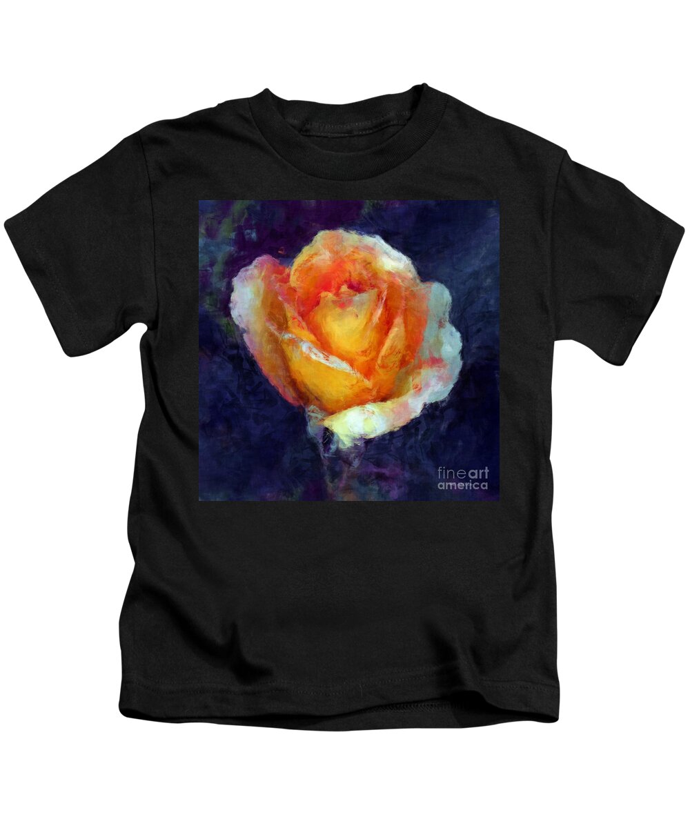 Rose Kids T-Shirt featuring the painting Smoke and Flame by RC DeWinter