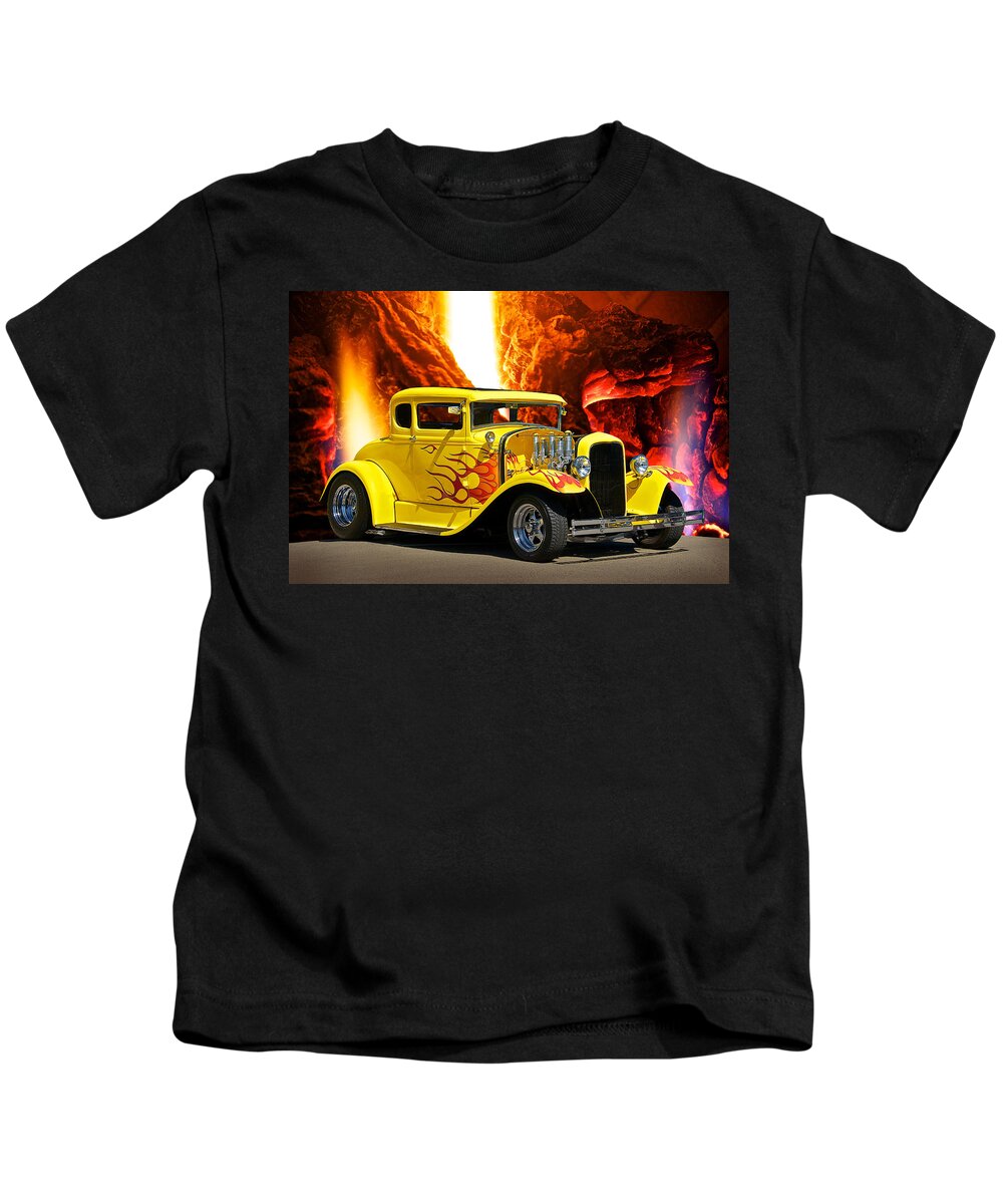 Coupe Kids T-Shirt featuring the photograph Smok'n HOT Coupe by Dave Koontz