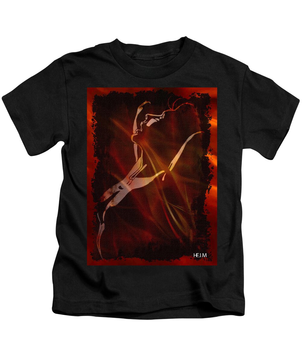  Lovers Paintings Kids T-Shirt featuring the photograph Smoldering Desire by Mayhem Mediums