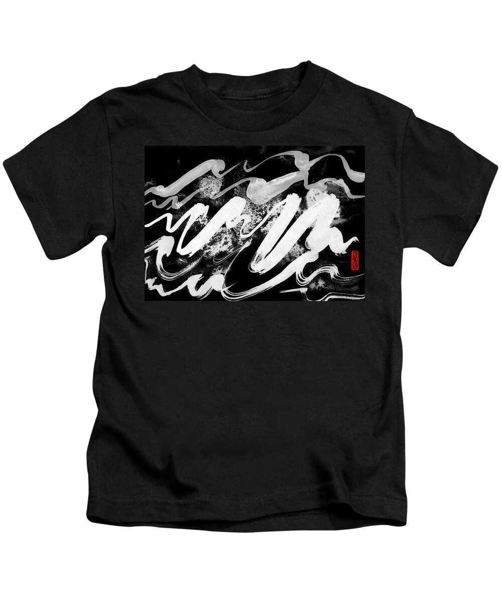 Oriental Kids T-Shirt featuring the painting Snowy Landscape Inverted by Hakon Soreide