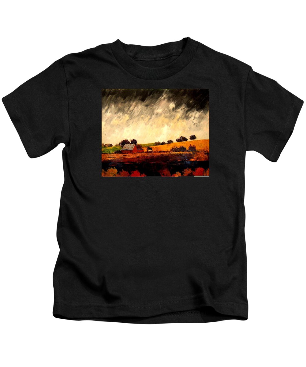Landscape Kids T-Shirt featuring the painting Somewhere Else by William Renzulli