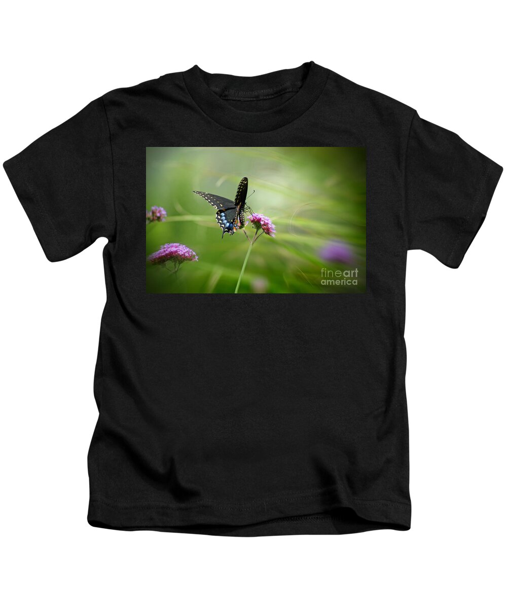 Lepidoptera Kids T-Shirt featuring the photograph Spicebush Swallowtail Butterfly by Karen Adams