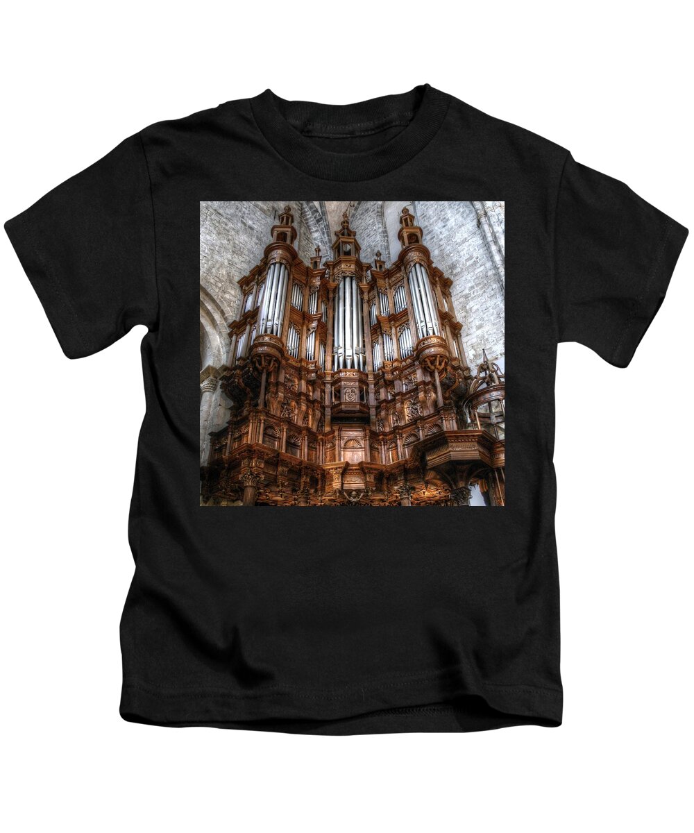 France Kids T-Shirt featuring the photograph Spooky organ by Jenny Setchell