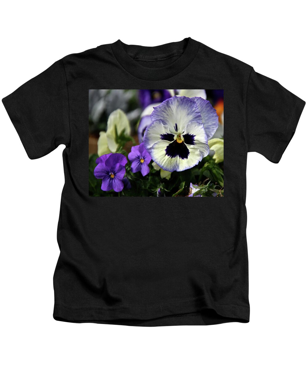 Pansy Kids T-Shirt featuring the photograph Spring Pansy Flower by Ed Riche