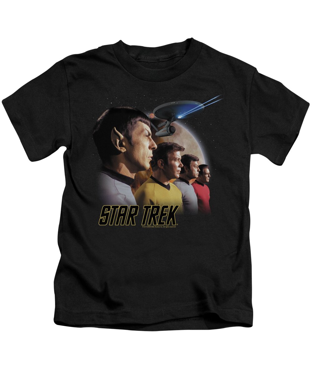 Star Trek Kids T-Shirt featuring the digital art St Original - Forward To Adventure by Brand A