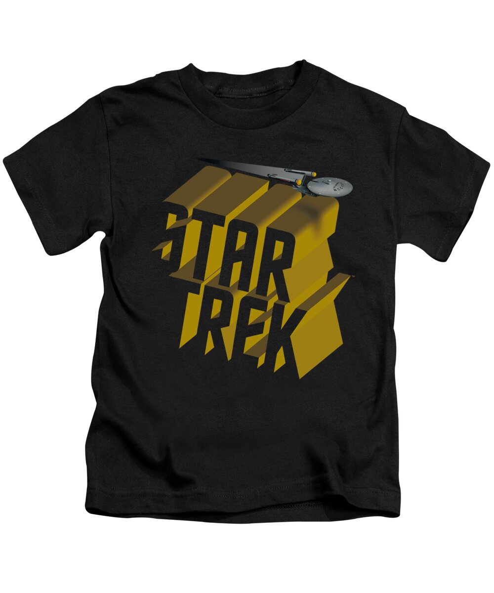  Kids T-Shirt featuring the digital art Star Trek - 3d Logo by Brand A