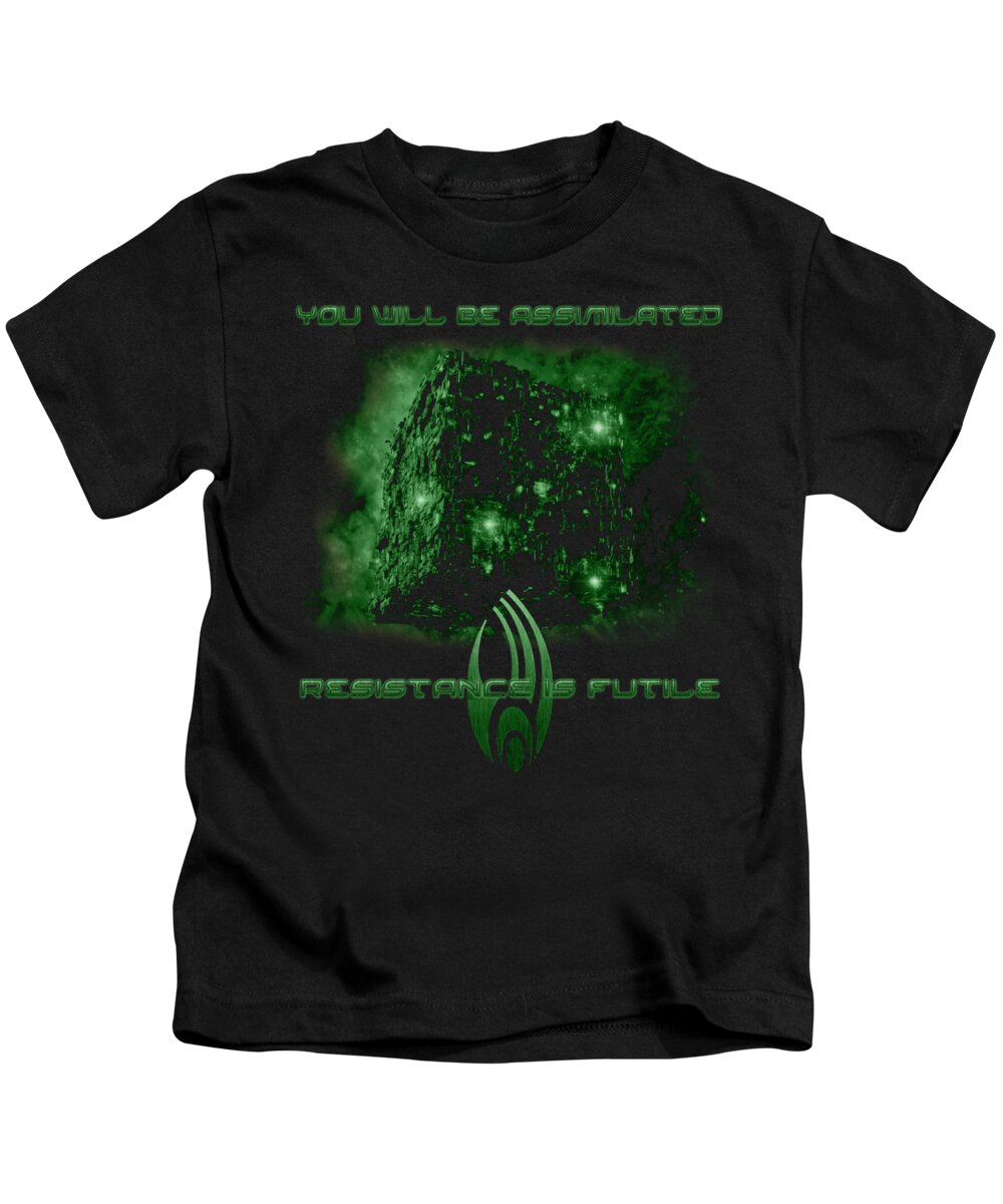 Star Trek Kids T-Shirt featuring the digital art Star Trek - Assimilate by Brand A
