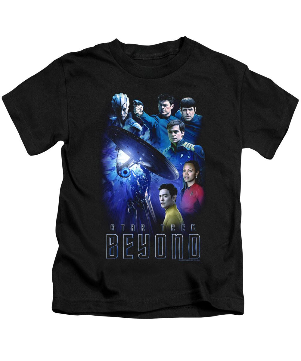  Kids T-Shirt featuring the digital art Star Trek Beyond - Beyond Cast by Brand A