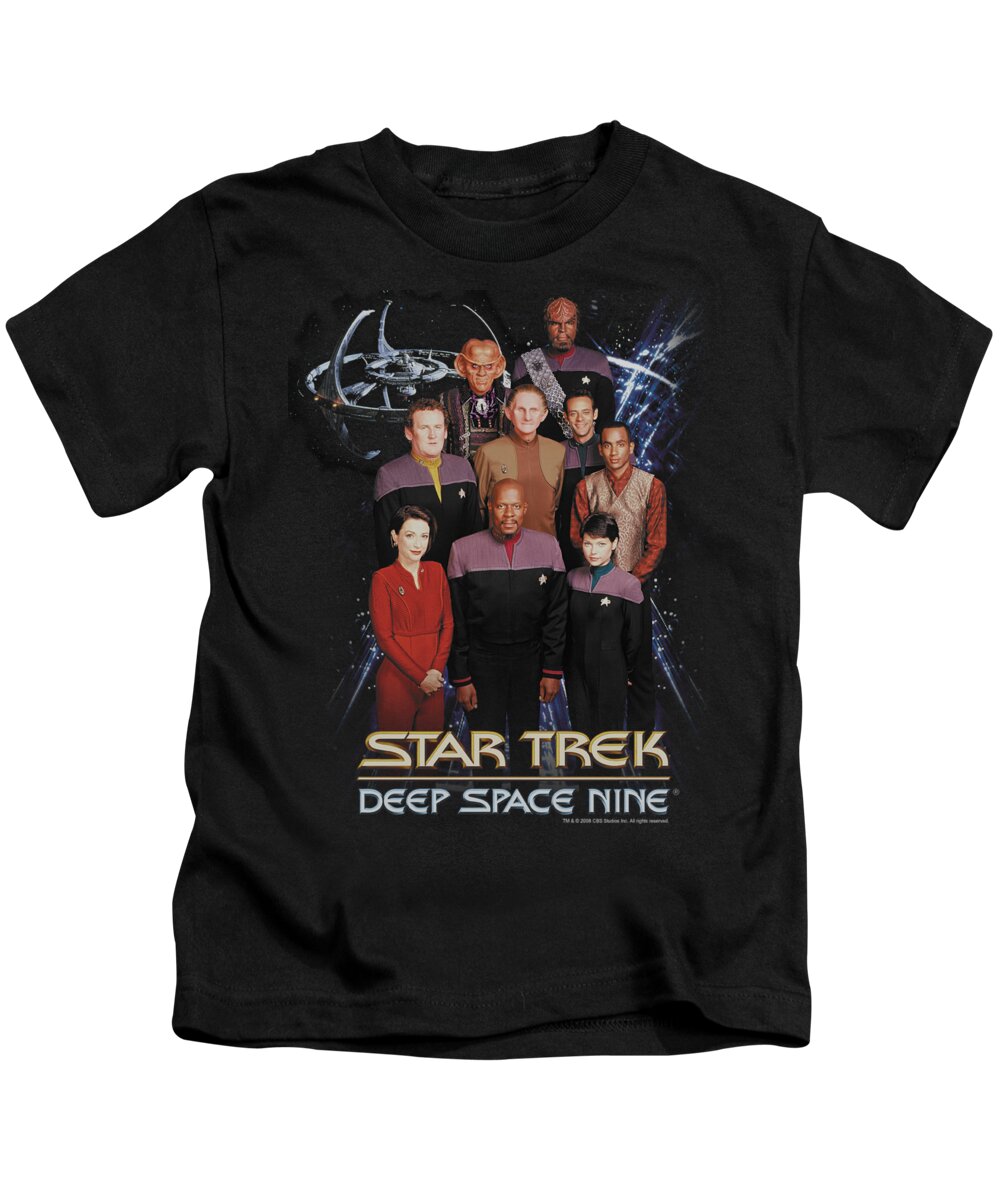 Star Trek Kids T-Shirt featuring the digital art Star Trek - Ds9 Crew by Brand A