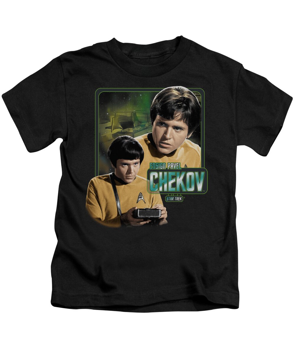 Star Trek Kids T-Shirt featuring the digital art Star Trek - Ensign Chekov by Brand A