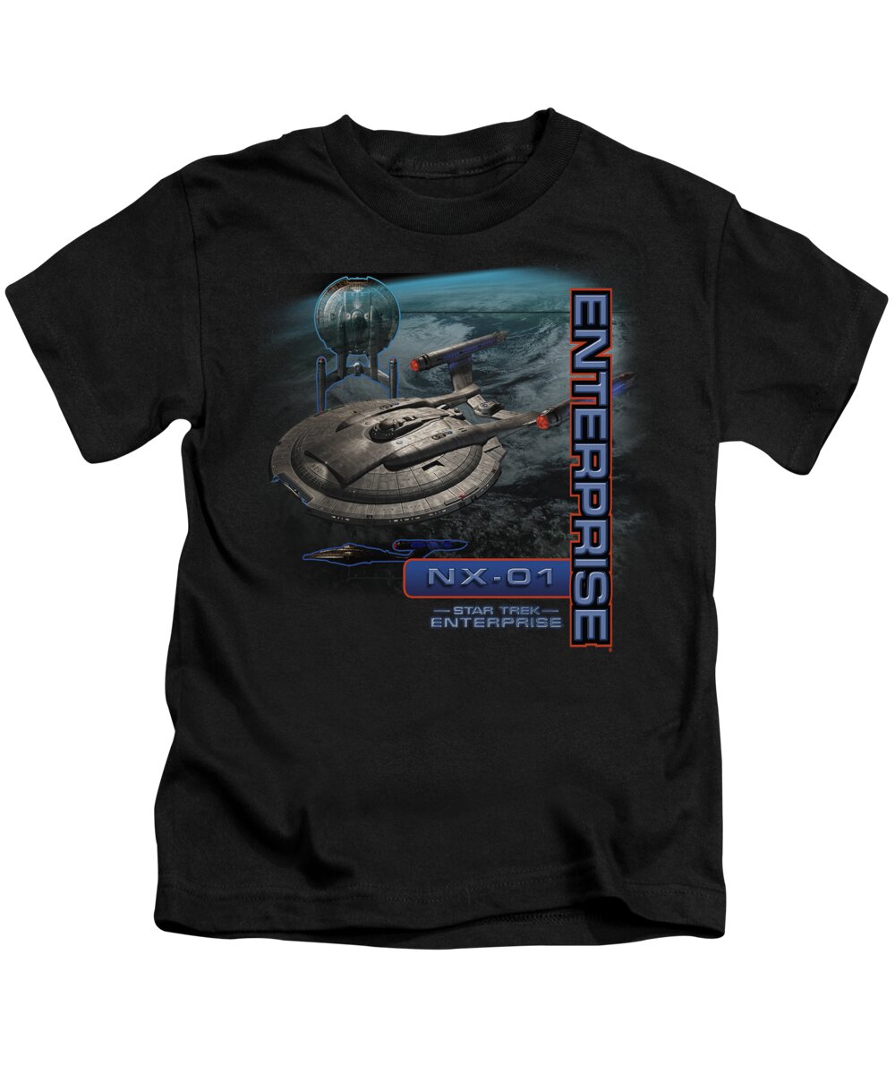 Star Trek Kids T-Shirt featuring the digital art Star Trek - Enterprise Nx 01 by Brand A