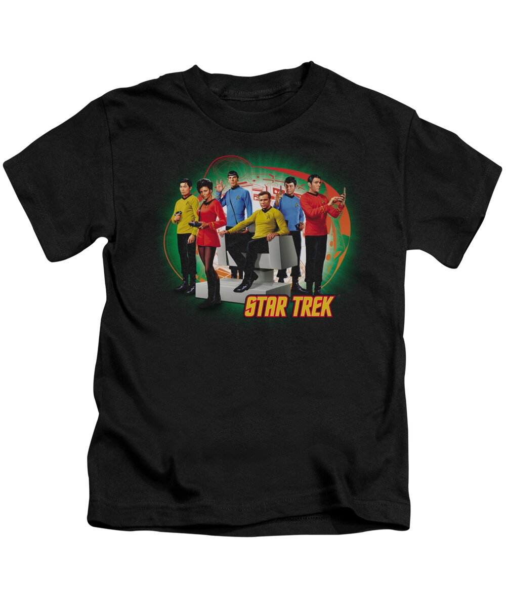Star Trek Kids T-Shirt featuring the digital art Star Trek - Enterprises Finest by Brand A