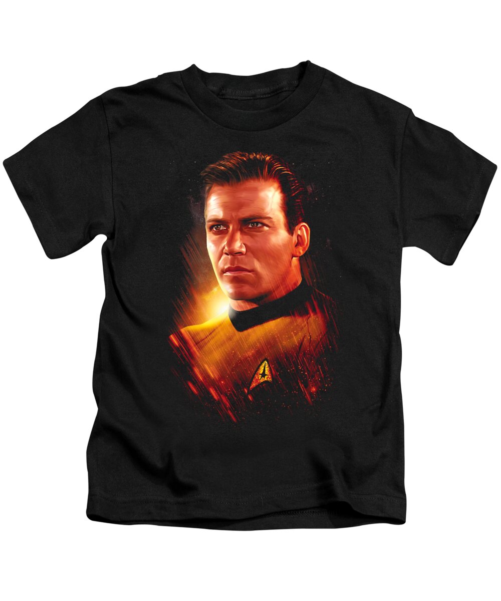  Kids T-Shirt featuring the digital art Star Trek - Epic Kirk by Brand A